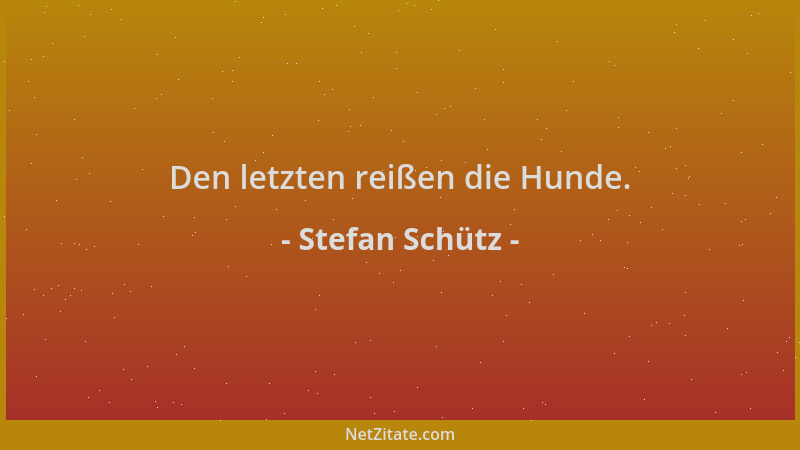 Stefan Schütz - Den letzten reißen die Hunde....