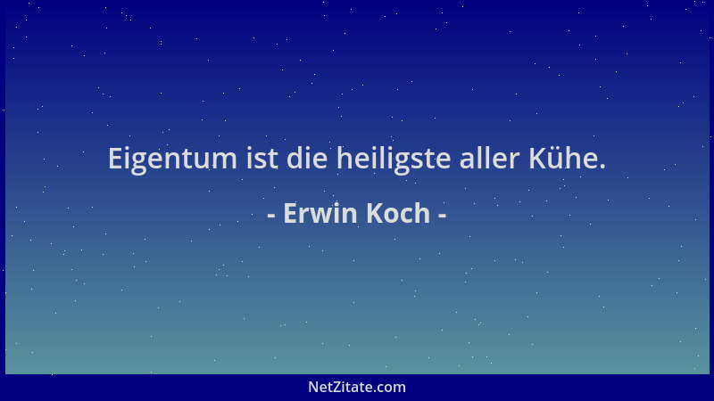 Erwin Koch - Eigentum ist die heiligste aller Kühe....