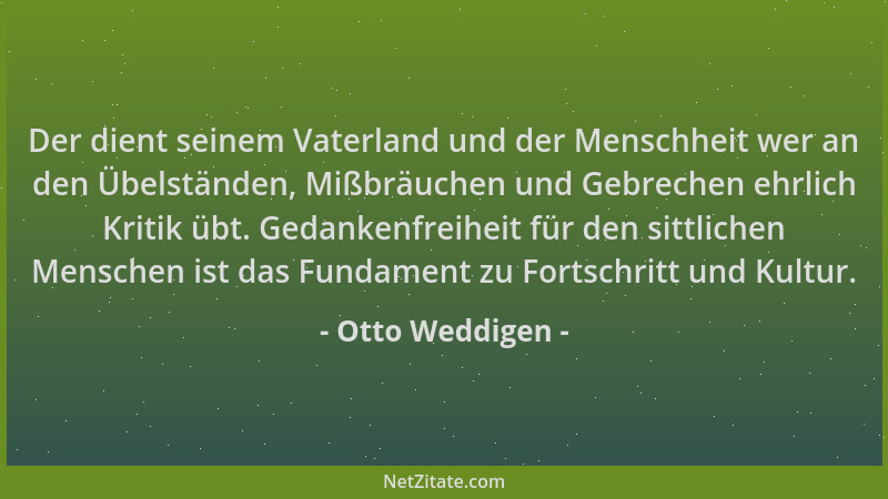 Otto Weddigen - Der dient seinem Vaterland und der Menschheit wer an den Übelständen, Mißbräuchen und Gebrechen ehrlich Kri...