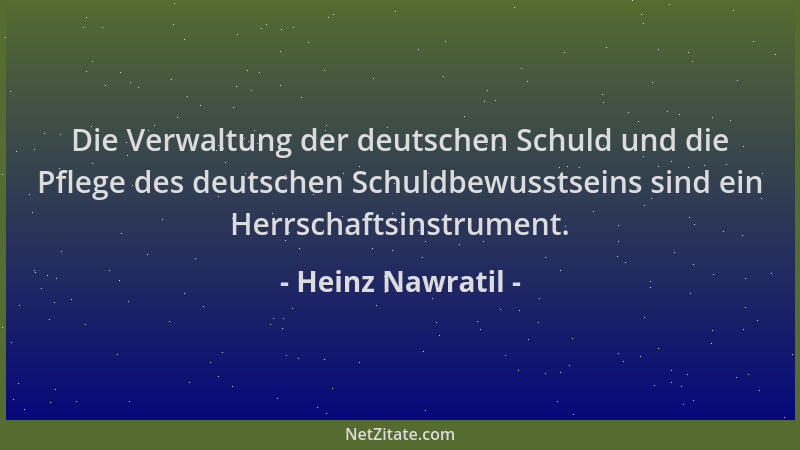 Heinz Nawratil - Die Verwaltung der deutschen Schuld und die Pflege des deutschen Schuldbewusstseins sind ein Herrschaftsin...