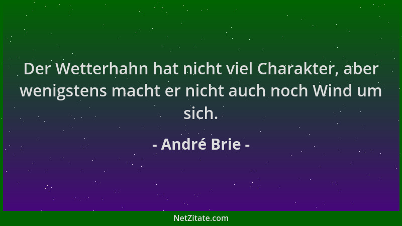 André Brie - Der Wetterhahn hat nicht viel Charakter, aber wenigstens macht er nicht auch noch Wind um sich....