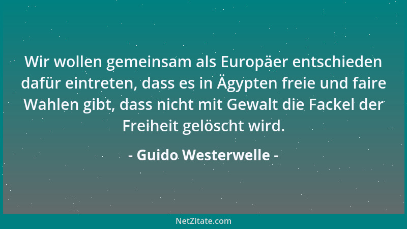 Guido Westerwelle - Wir wollen gemeinsam als Europäer entschieden dafür eintreten, dass es in Ägypten freie und faire Wahle...