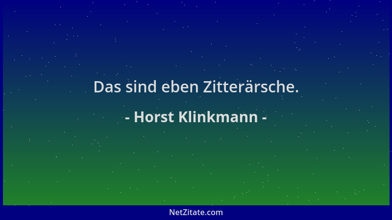 Horst Klinkmann - Das sind eben Zitterärsche....