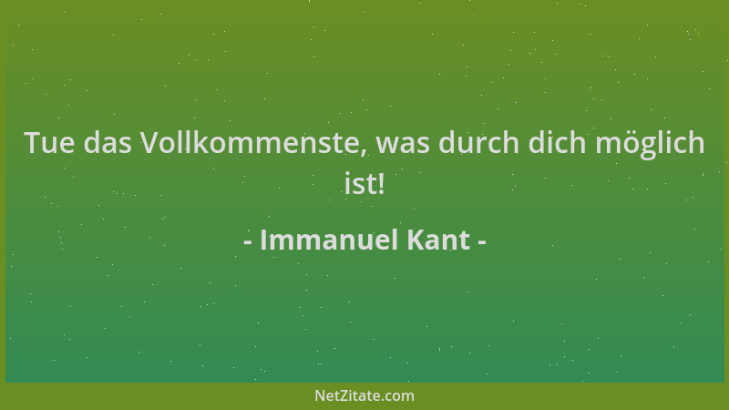 Immanuel Kant - Tue das Vollkommenste, was durch dich möglich ist!...