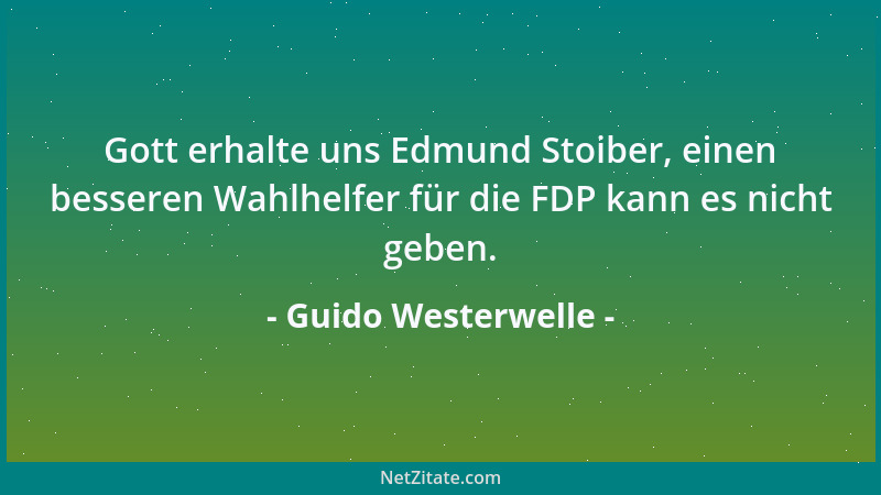 Guido Westerwelle - Gott erhalte uns Edmund Stoiber, einen besseren Wahlhelfer für die FDP kann es nicht geben....