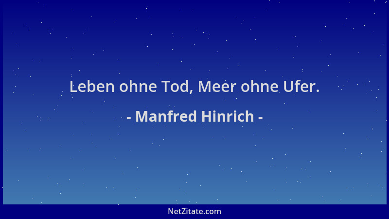 Manfred Hinrich - Leben ohne Tod, Meer ohne Ufer....