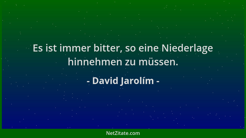 David Jarolím - Es ist immer bitter, so eine Niederlage hinnehmen zu müssen....