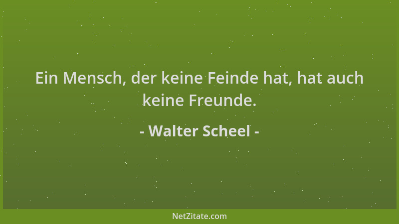 Walter Scheel - Ein Mensch, der keine Feinde hat, hat auch keine Freunde....