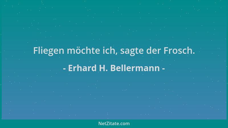 Erhard H. Bellermann - Fliegen möchte ich, sagte der Frosch....