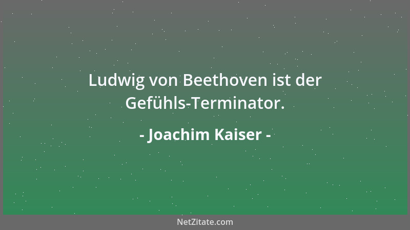 Joachim Kaiser - Ludwig von Beethoven ist der Gefühls-Terminator....