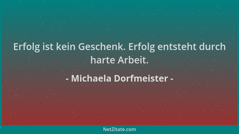 Michaela Dorfmeister - Erfolg ist kein Geschenk. Erfolg entsteht durch harte Arbeit....