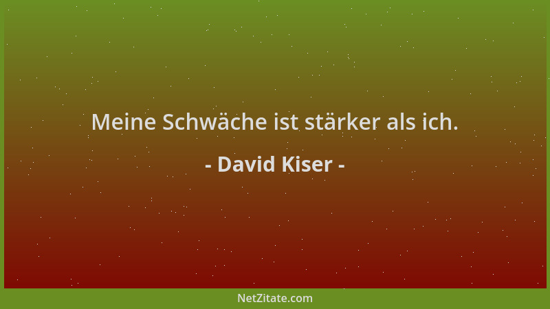 David Kiser - Meine Schwäche ist stärker als ich....