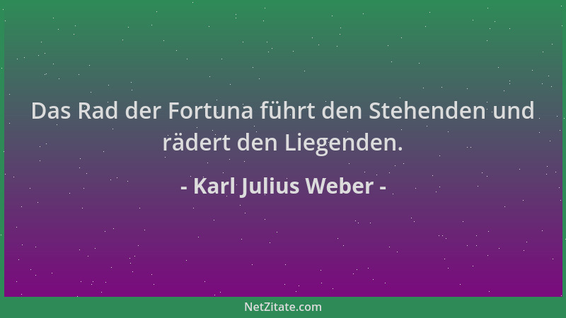 Karl Julius Weber - Das Rad der Fortuna führt den Stehenden und rädert den Liegenden....
