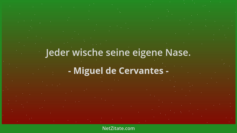 Miguel de Cervantes - Jeder wische seine eigene Nase....