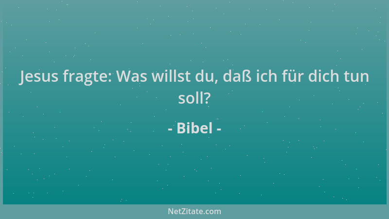 Bibel - Jesus fragte: Was willst du, daß ich für dich tun soll?...
