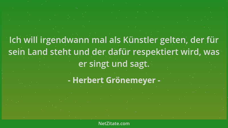 Herbert Grönemeyer - Ich will irgendwann mal als Künstler gelten, der für sein Land steht und der dafür respektiert wird, w...