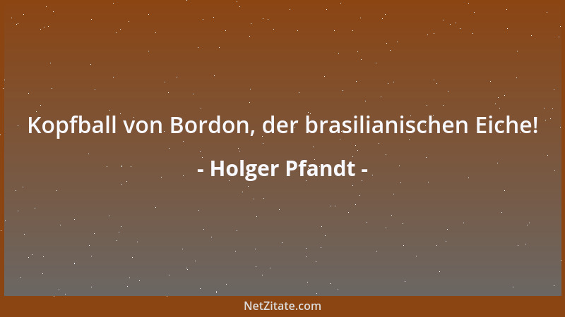 Holger Pfandt - Kopfball von Bordon, der brasilianischen Eiche!...