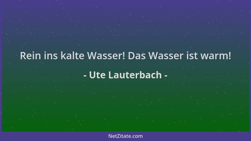 Ute Lauterbach - Rein ins kalte Wasser! Das Wasser ist warm!...