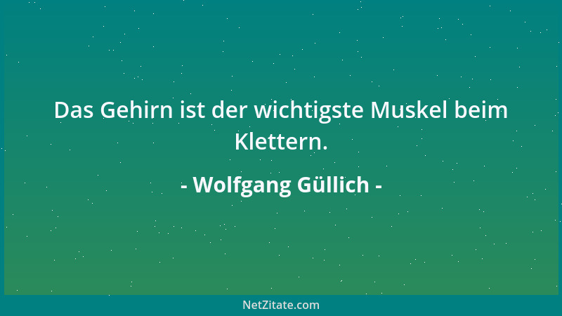 Wolfgang Güllich - Das Gehirn ist der wichtigste Muskel beim Klettern....