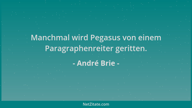 André Brie - Manchmal wird Pegasus von einem Paragraphenreiter geritten....