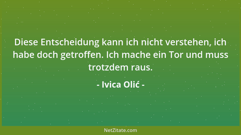 Ivica Olić - Diese Entscheidung kann ich nicht verstehen, ich habe doch getroffen. Ich mache ein Tor und muss trotzdem raus...