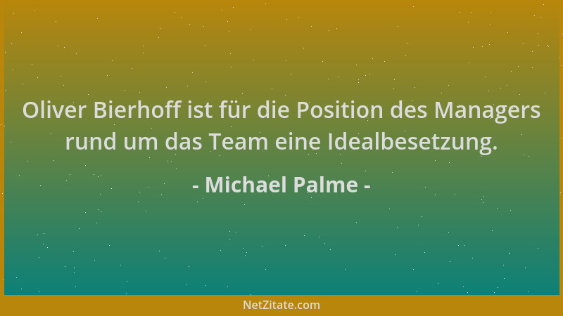 Michael Palme - Oliver Bierhoff ist für die Position des Managers rund um das Team eine Idealbesetzung....