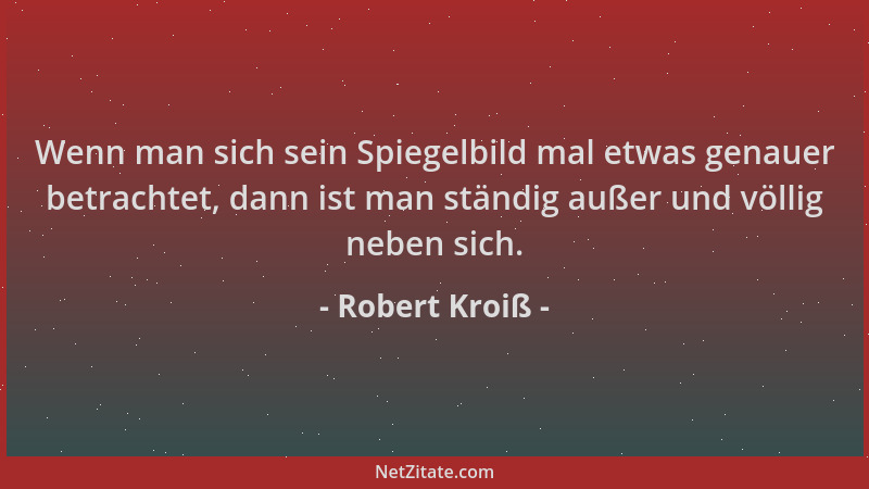 Robert Kroiß - Wenn man sich sein Spiegelbild mal etwas genauer betrachtet, dann ist man ständig außer und völlig neben sic...