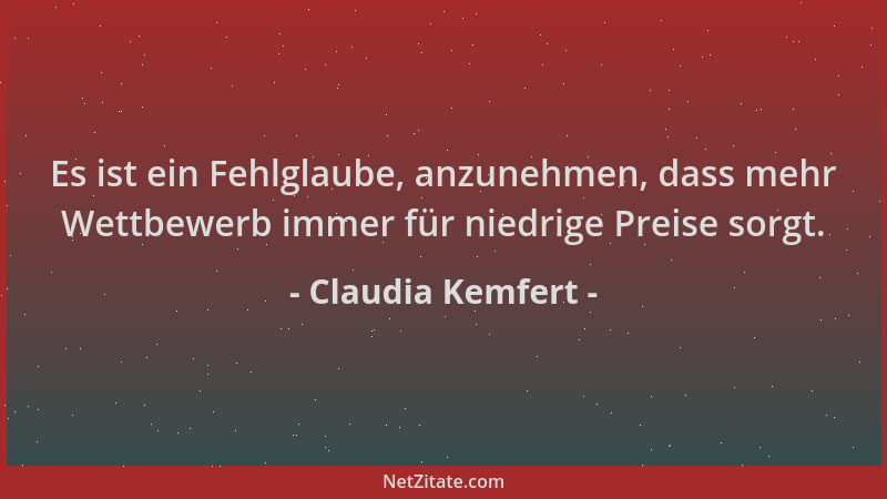 Claudia Kemfert - Es ist ein Fehlglaube, anzunehmen, dass mehr Wettbewerb immer für niedrige Preise sorgt....