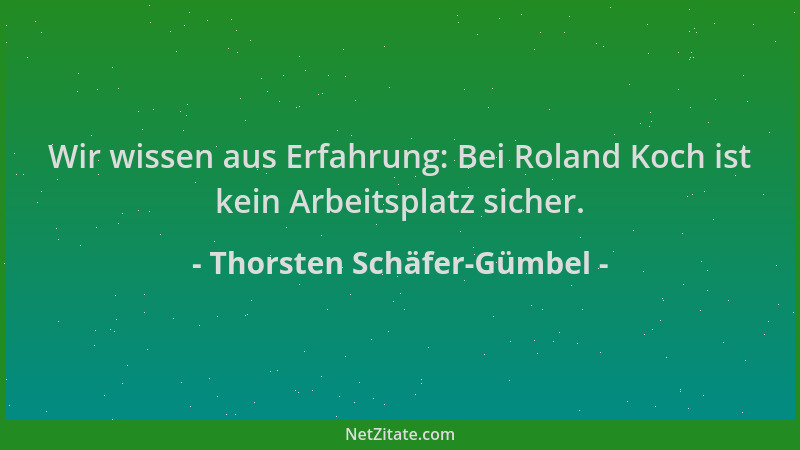 Thorsten Schäfer-Gümbel - Wir wissen aus Erfahrung: Bei Roland Koch ist kein Arbeitsplatz sicher....