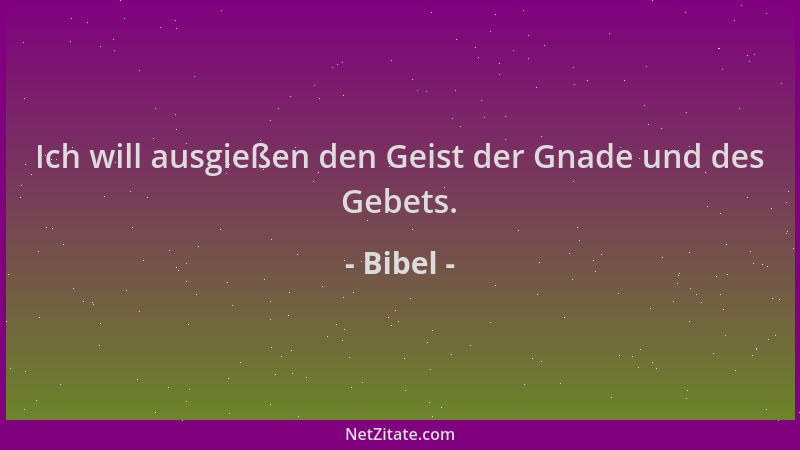 Bibel - Ich will ausgießen den Geist der Gnade und des Gebets....