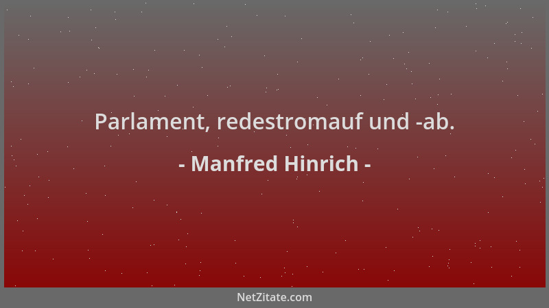 Manfred Hinrich - Parlament, redestromauf und -ab....