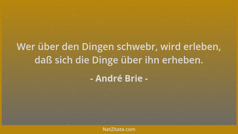 André Brie - Wer über den Dingen schwebr, wird erleben, daß sich die Dinge über ihn erheben....