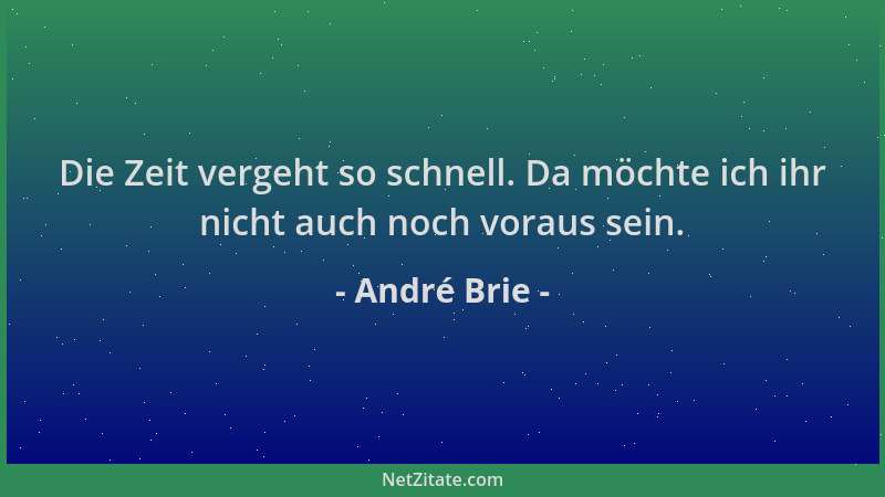André Brie - Die Zeit vergeht so schnell. Da möchte ich ihr nicht auch noch voraus sein....