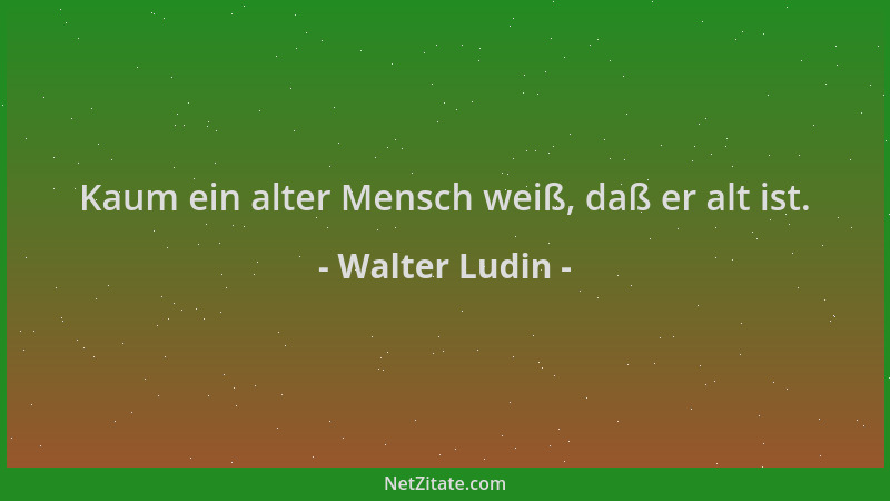 Walter Ludin - Kaum ein alter Mensch weiß, daß er alt ist....