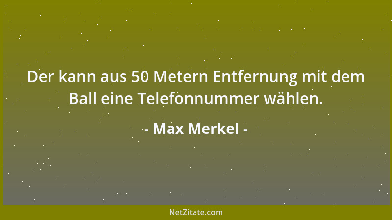 Max Merkel - Der kann aus 50 Metern Entfernung mit dem Ball eine Telefonnummer wählen....