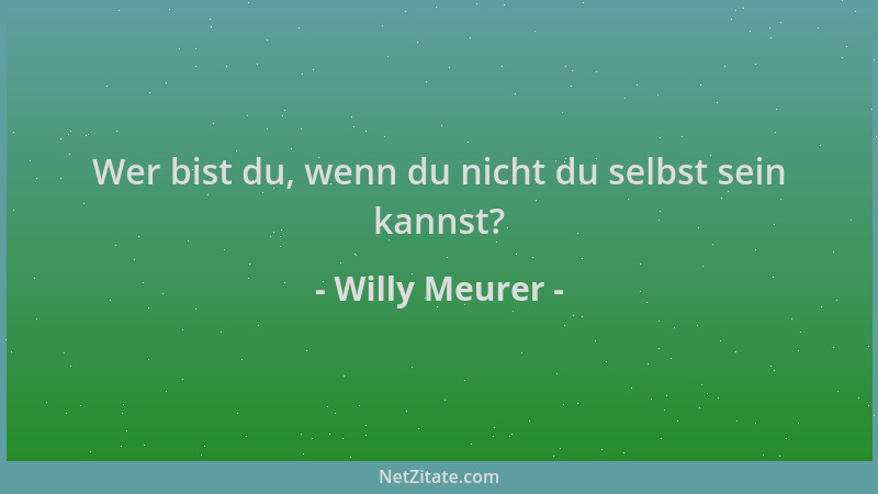 Willy Meurer - Wer bist du, wenn du nicht du selbst sein kannst?...