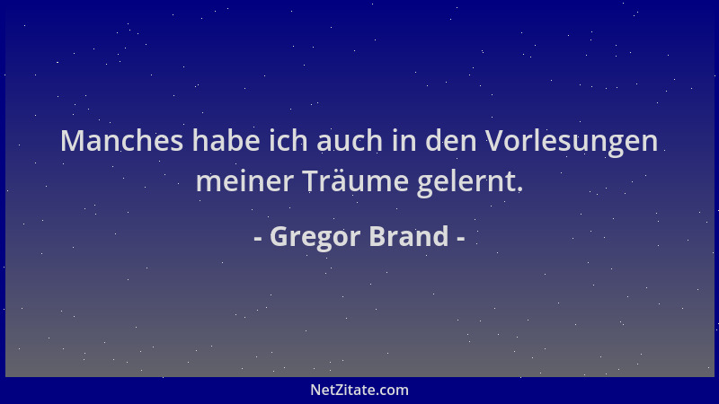 Gregor Brand - Manches habe ich auch in den Vorlesungen meiner Träume gelernt....