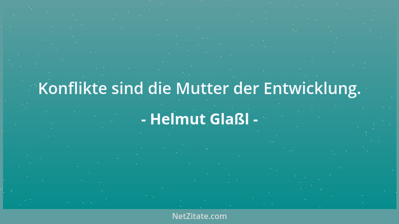 Helmut Glaßl - Konflikte sind die Mutter der Entwicklung....