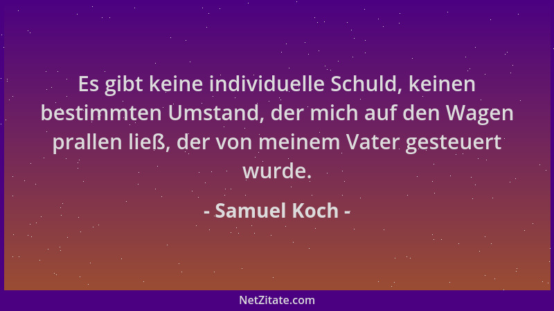 Samuel Koch - Es gibt keine individuelle Schuld, keinen bestimmten Umstand, der mich auf den Wagen prallen ließ, der von me...
