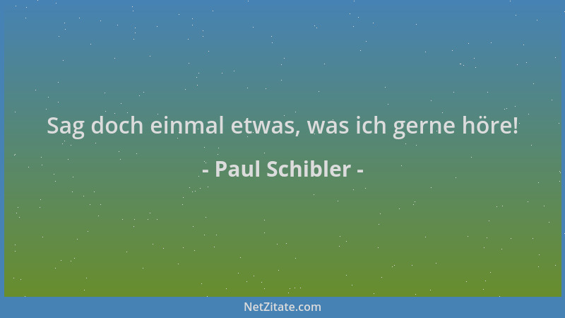 Paul Schibler - Sag doch einmal etwas, was ich gerne höre!...