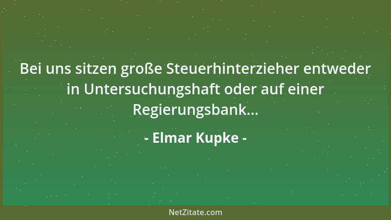 Elmar Kupke - Bei uns sitzen große Steuerhinterzieher entweder in Untersuchungshaft oder auf einer Regierungsbank......