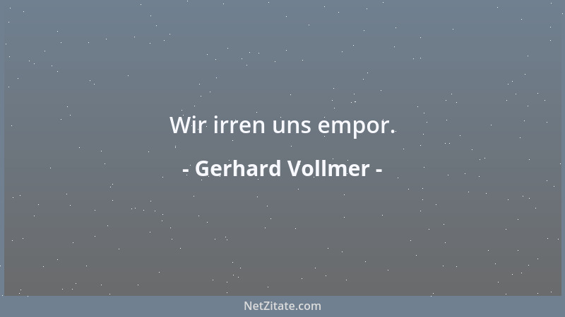 Gerhard Vollmer - Wir irren uns empor....