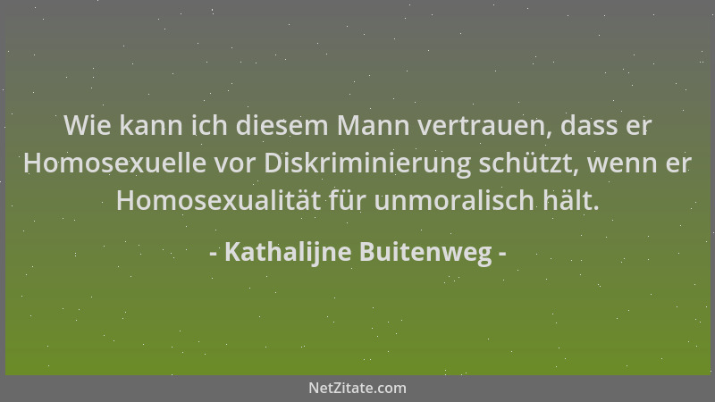 Kathalijne Buitenweg - Wie kann ich diesem Mann vertrauen, dass er Homosexuelle vor Diskriminierung schützt, wenn er Homose...