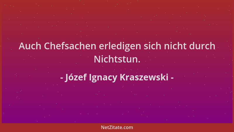 Józef Ignacy Kraszewski - Auch Chefsachen erledigen sich nicht durch Nichtstun....
