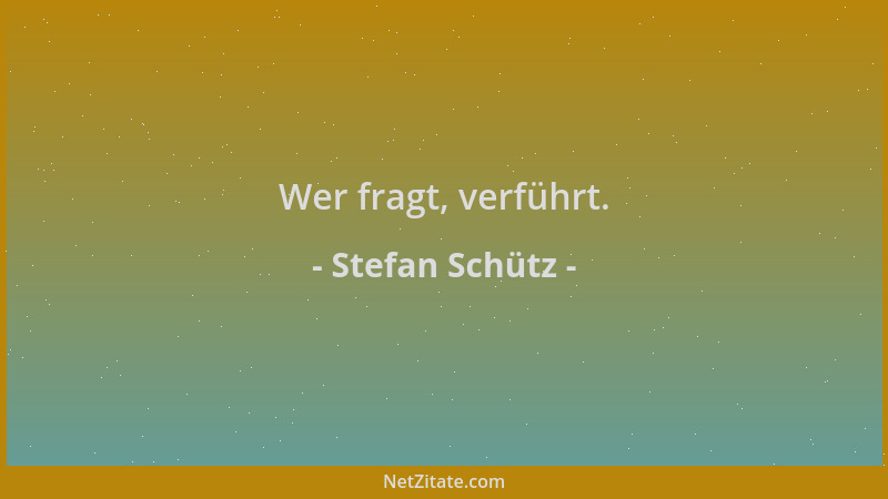 Stefan Schütz - Wer fragt, verführt....