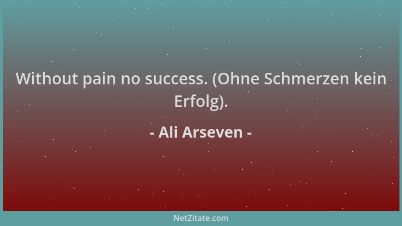 Ali Arseven - Without pain no success. (Ohne Schmerzen kein Erfolg)....