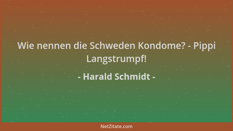 Harald Schmidt - Wie nennen die Schweden Kondome? - Pippi Langstrumpf!...
