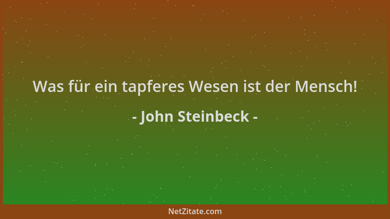John Steinbeck - Was für ein tapferes Wesen ist der Mensch!...