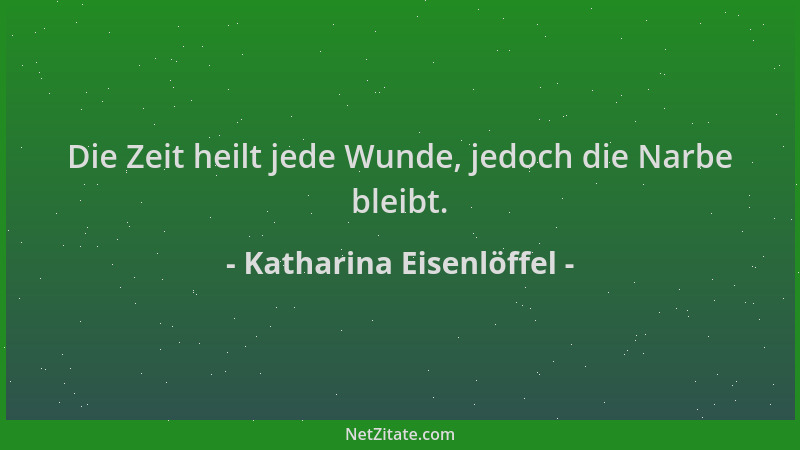 Katharina Eisenlöffel - Die Zeit heilt jede Wunde, jedoch die Narbe bleibt....