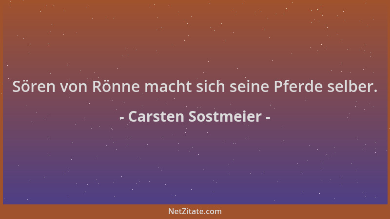 Carsten Sostmeier - Sören von Rönne macht sich seine Pferde selber....